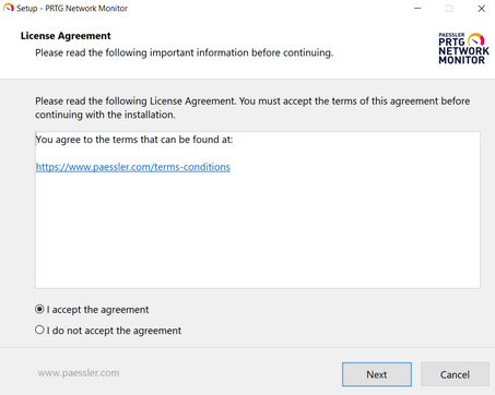 Setup Dialog: License Agreement